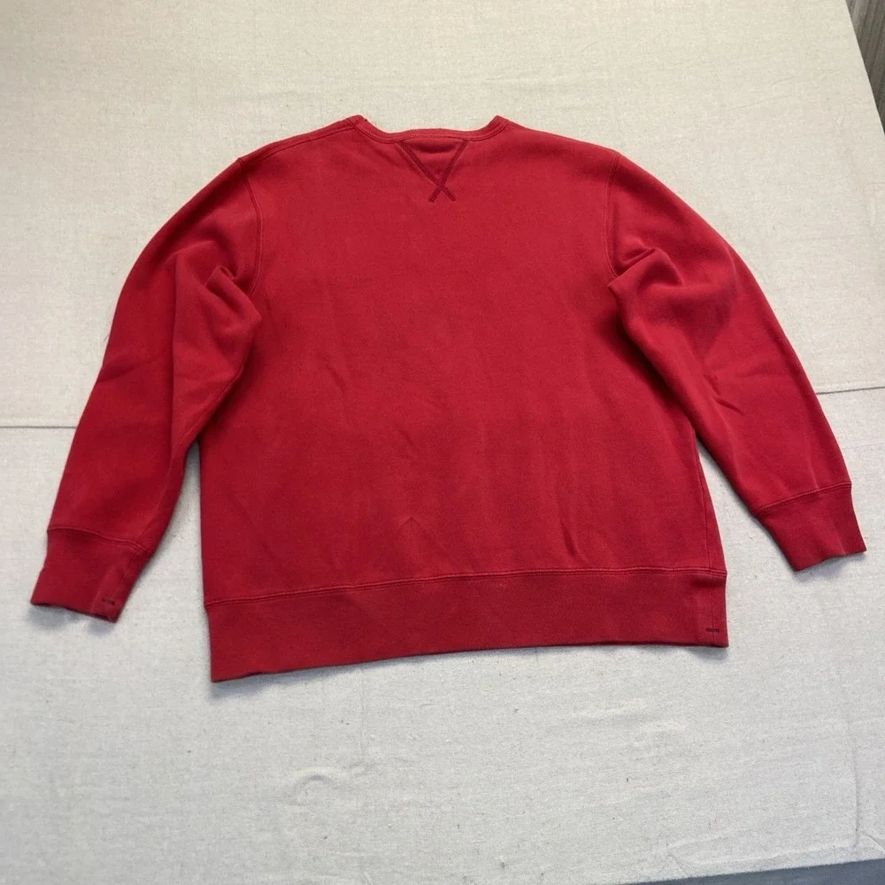Polo Ralph Lauren Sweatshirt Mens M RL67 Jeans Pullover Red Vintage Y2k